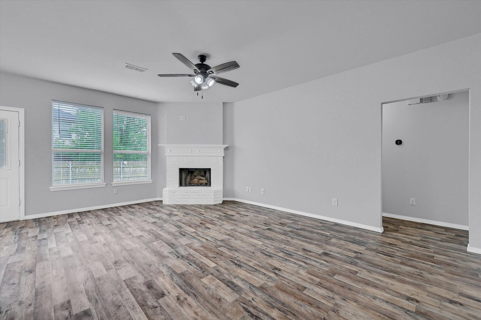 Stay warm and cozy with the wood burning fireplace in the main living area.